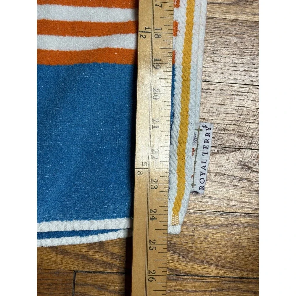 Vintage Royal Terry Beach Towel Stripes Colorful Swim 80's-90's Summer